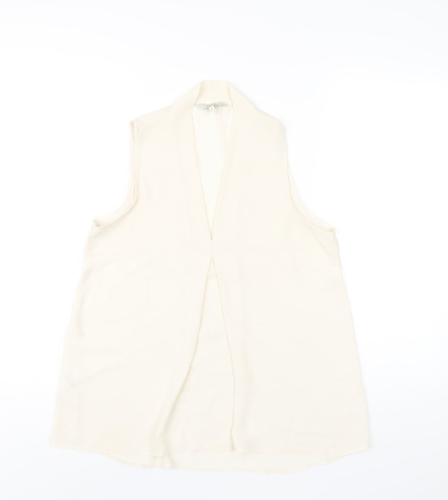 NEXT Womens Ivory Polyester Basic Tank Size 10 V-Neck