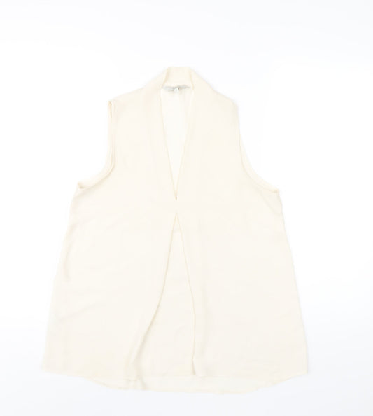 NEXT Womens Ivory Polyester Basic Tank Size 10 V-Neck