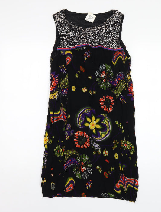 Miss Sixty Womens Multicoloured Geometric Viscose Tank Dress Size S Round Neck Pullover