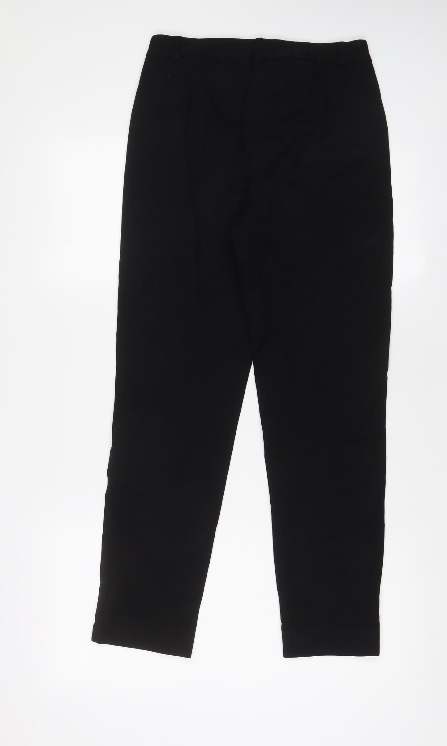 Marks and Spencer Womens Black Viscose Trousers Size 8 L28 in Regular Hook & Eye