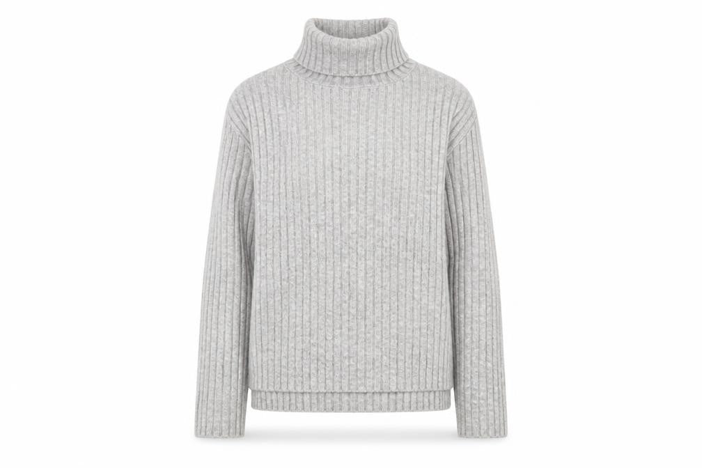Newear Womens Grey Roll Neck Acrylic Pullover Jumper Size XS