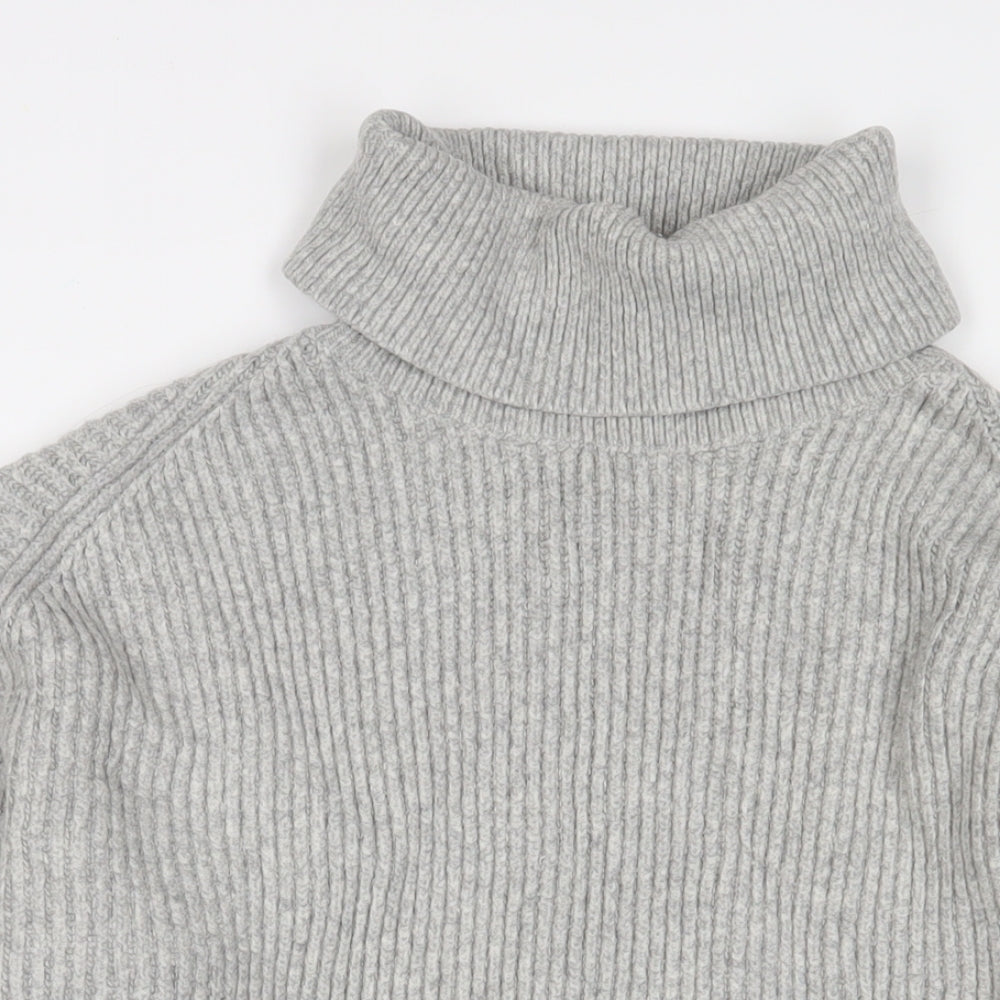 H&M Womens Grey Roll Neck Acrylic Pullover Jumper Size M