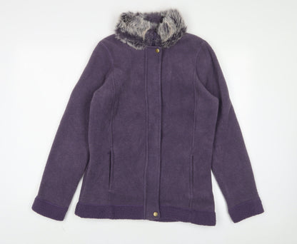 Marks & Spencer Womens Purple Jacket Size 12 Zip - Pockets