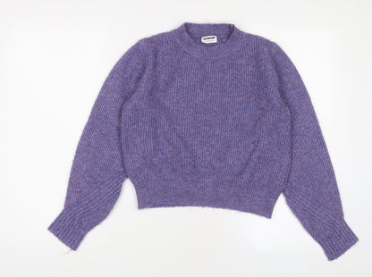 Noisy May Womens Purple Round Neck Polyester Pullover Jumper Size L