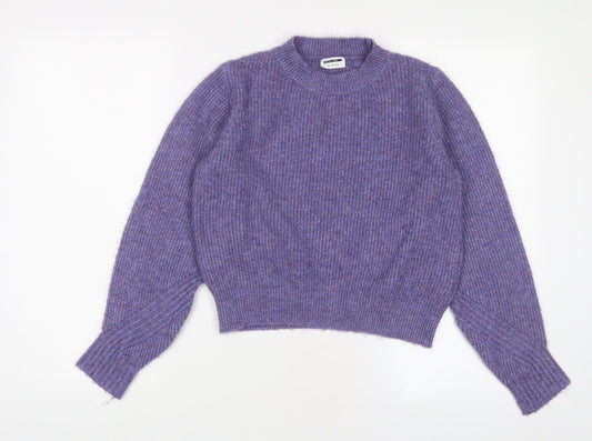 Noisy may Womens Purple Round Neck Polyester Pullover Jumper Size L