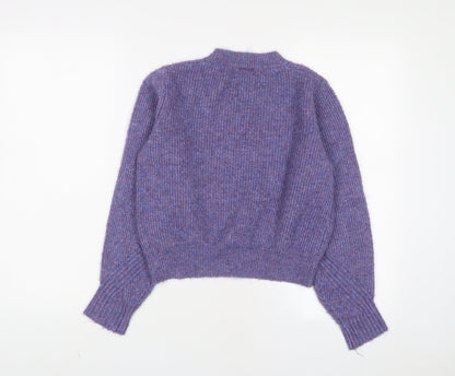 Noisy May Womens Purple Round Neck Polyester Pullover Jumper Size L