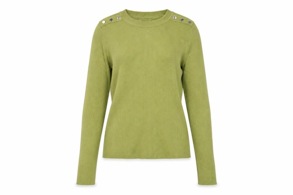 RESERVED Womens Green Crew Neck Viscose Pullover Jumper Size S