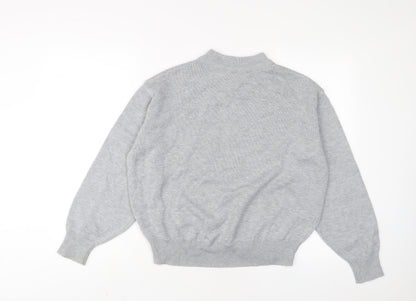 H&M Womens Grey Round Neck Polyester Pullover Jumper Size XS