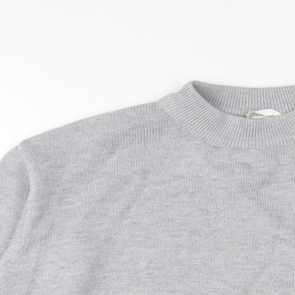 H&M Womens Grey Round Neck Polyester Pullover Jumper Size XS