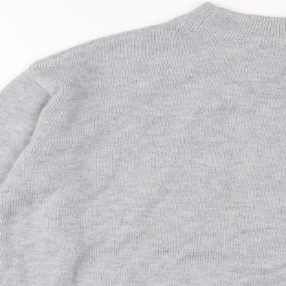 H&M Womens Grey Round Neck Polyester Pullover Jumper Size XS
