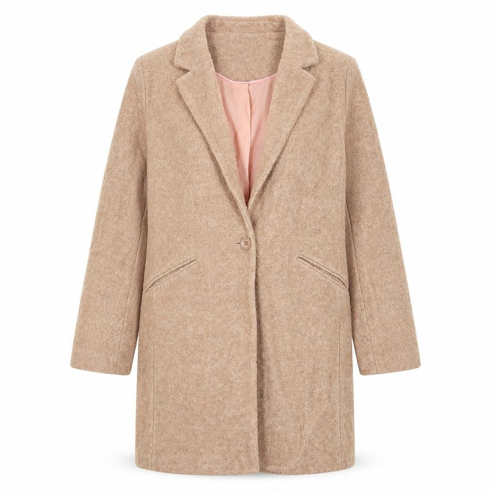 Oasis Womens Pink Overcoat Coat Size L Button