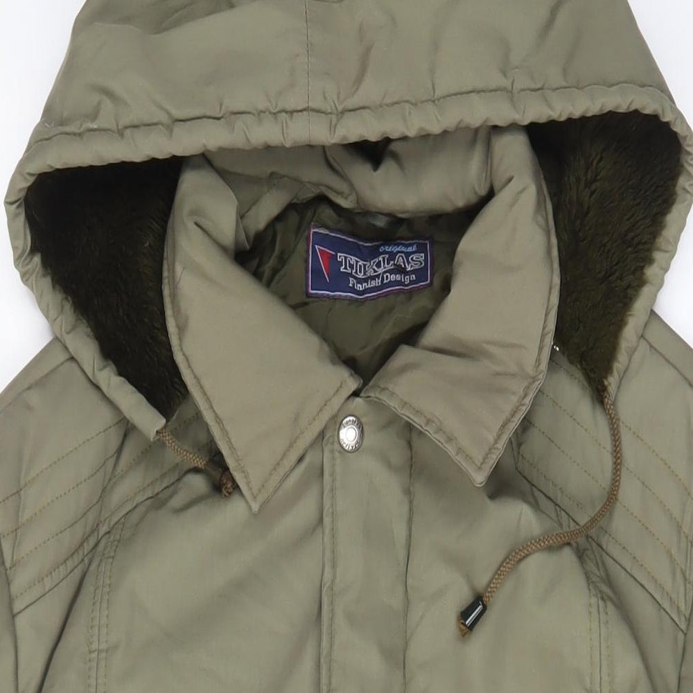 Tiklas Mens Green Jacket Coat Size L Zip