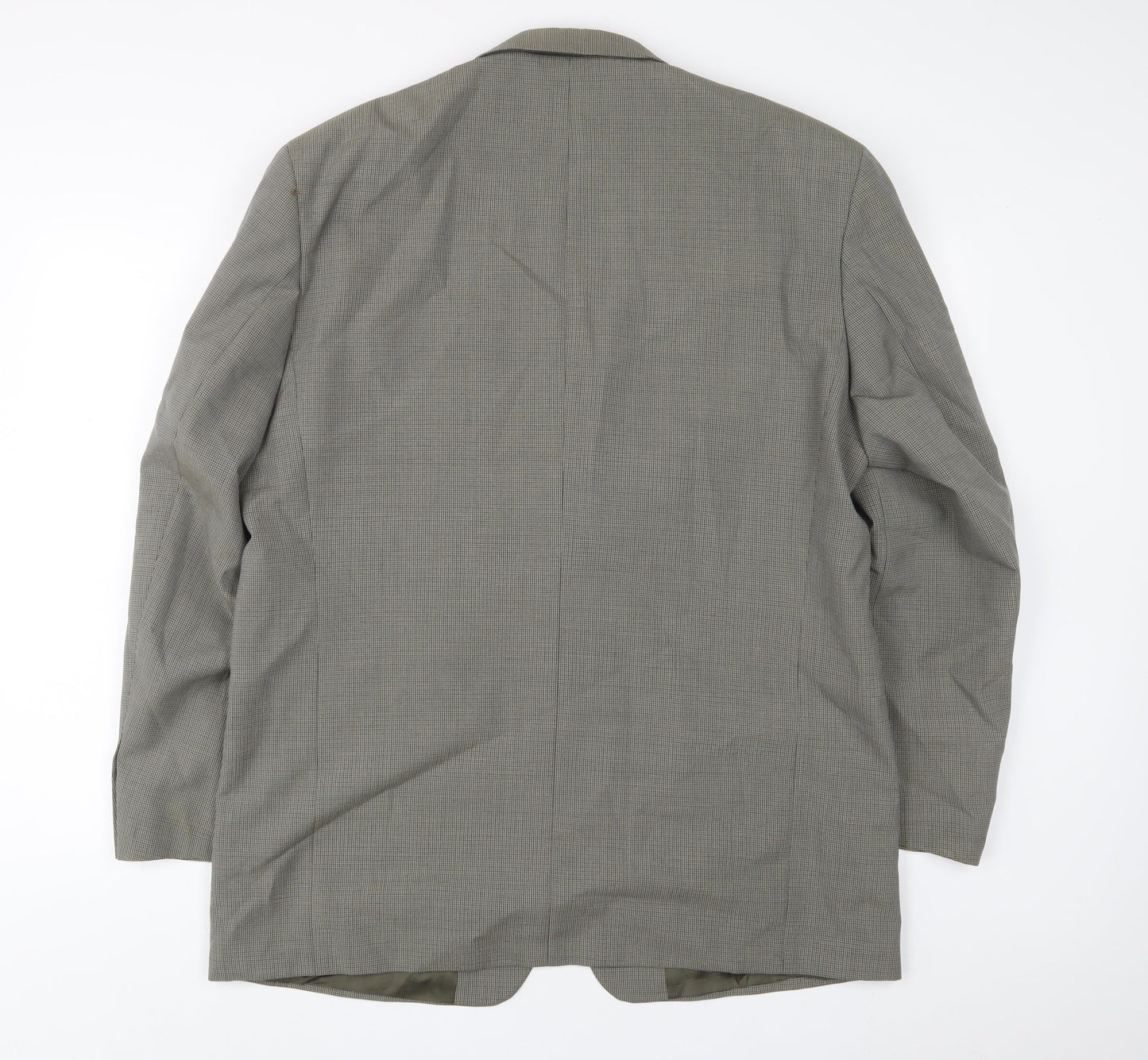 Pierro Cini Mens Grey Plaid Wool Jacket Suit Jacket Size 44 Regular - Inside pockets