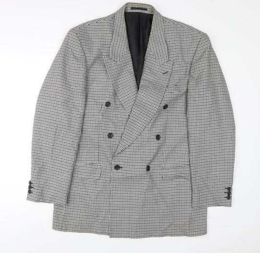 BHS Mens Grey Plaid Wool Jacket Suit Jacket Size 42 Regular