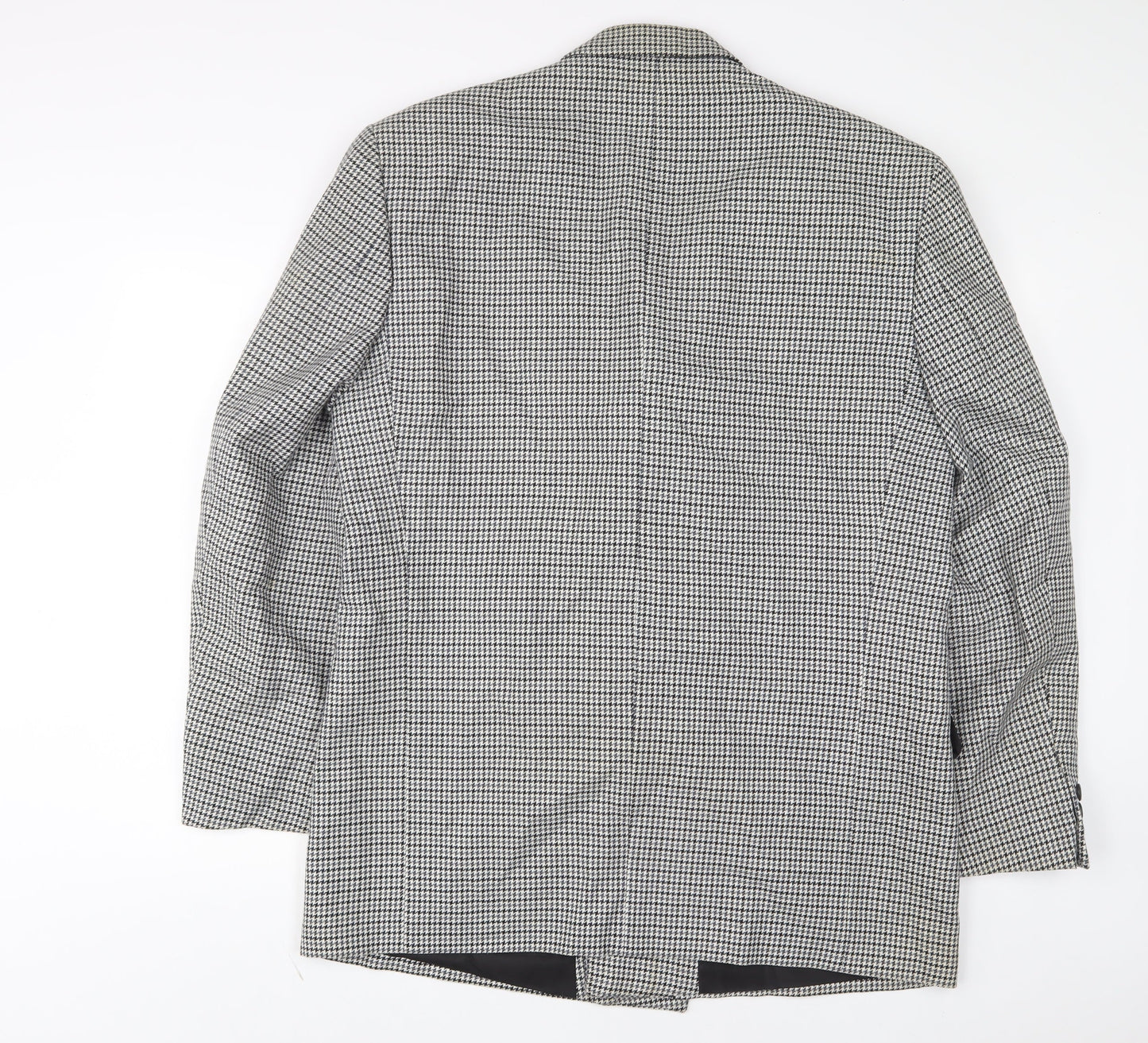 BHS Mens Grey Plaid Wool Jacket Suit Jacket Size 42 Regular