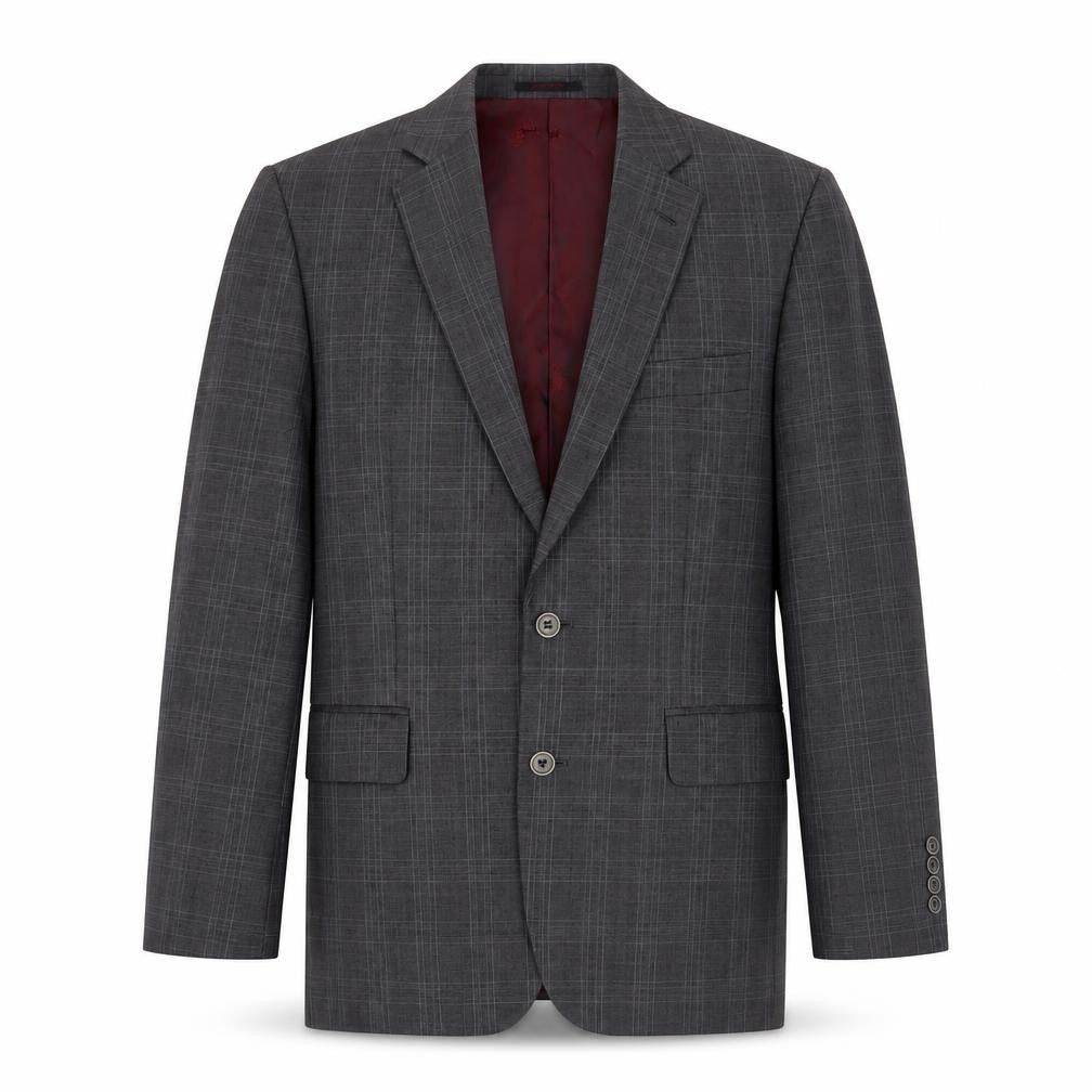 CHESTER Mens Red Plaid Wool Jacket Suit Jacket Size 38 Regular