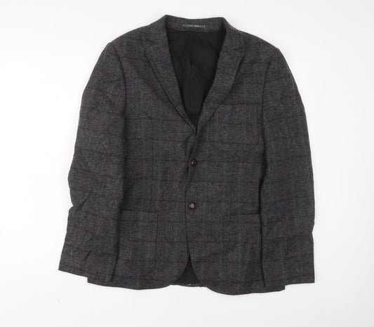River Island Mens Grey Wool Jacket Suit Jacket Size 40 Regular