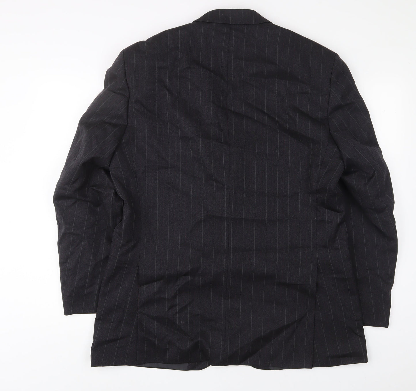 The Label Mens Grey Striped Wool Jacket Suit Jacket Size 42 Regular
