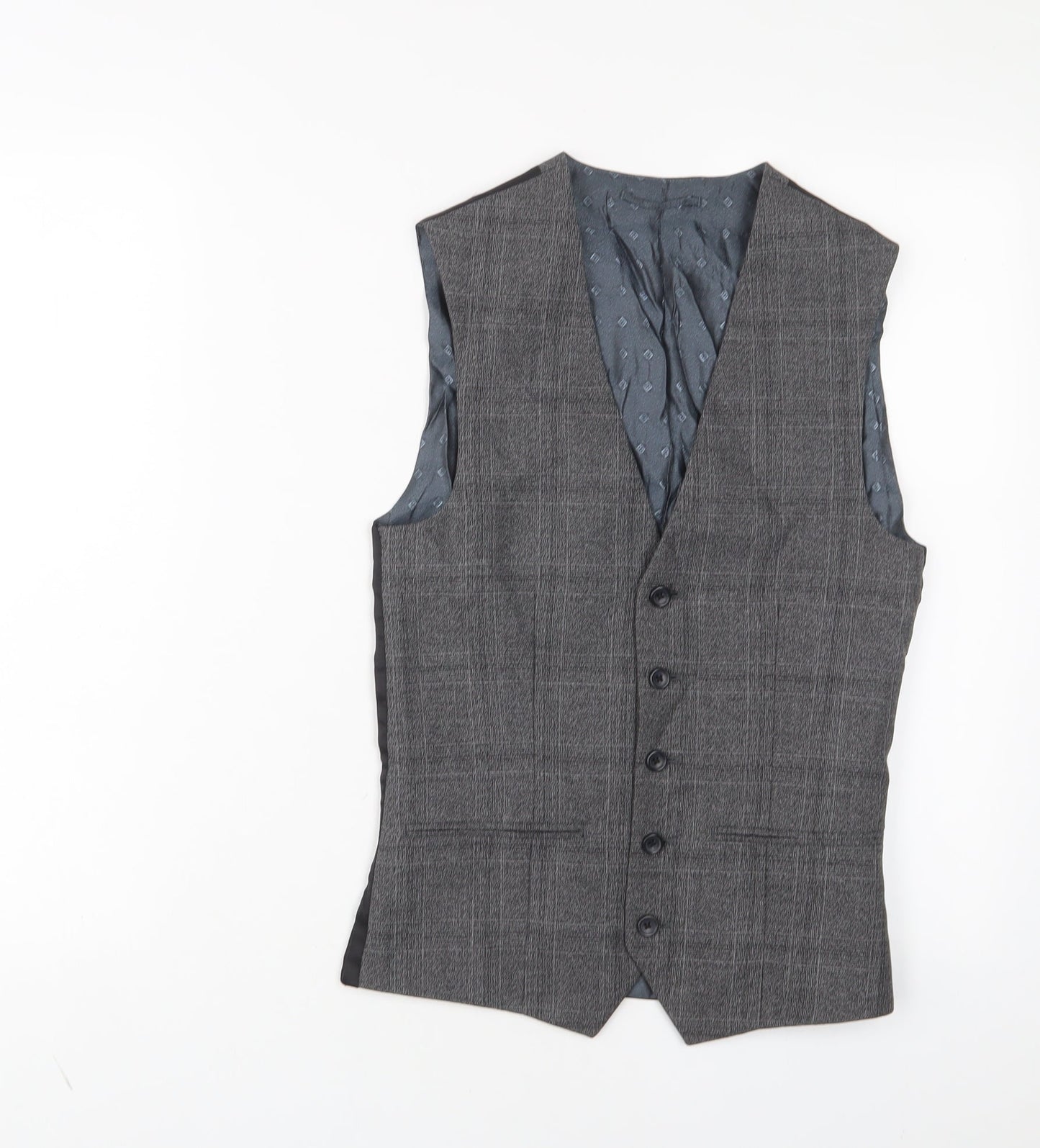 NEXT Mens Grey Polyester Jacket Suit Waistcoat Size 36 Regular