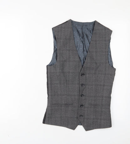 Next Mens Grey Polyester Jacket Suit Waistcoat Size 36 Regular