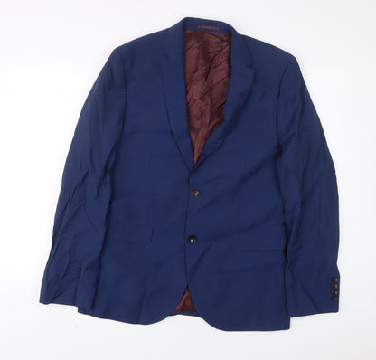 Next Mens Blue Wool Jacket Suit Jacket Size 42 Regular