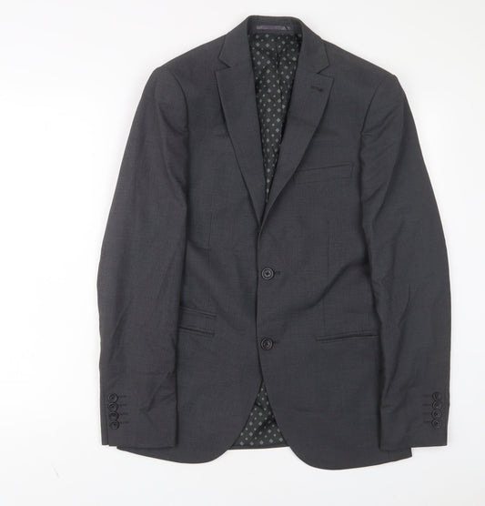 NEXT Mens Grey Polyester Jacket Suit Jacket Size 36 Regular