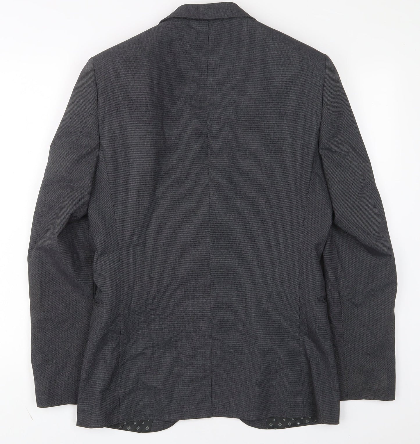 NEXT Mens Grey Polyester Jacket Suit Jacket Size 36 Regular