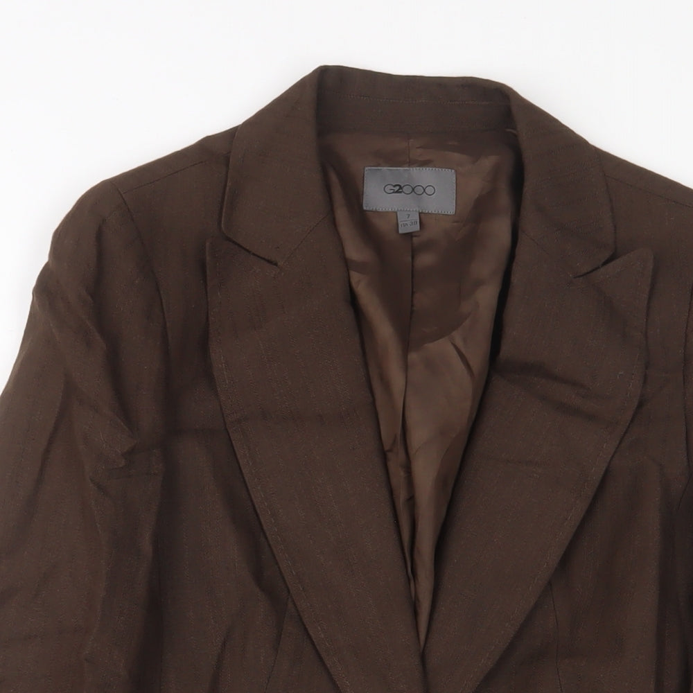 G2000 Womens Brown Jacket Blazer Size 10 Button