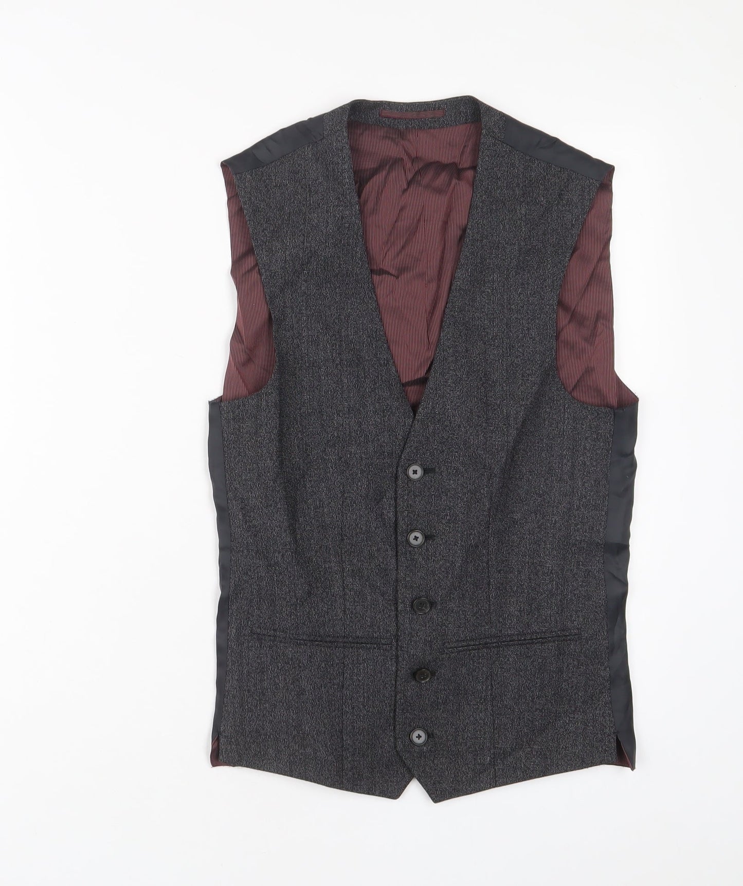 NEXT Mens Grey Wool Jacket Suit Waistcoat Size S Regular