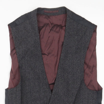 Next Mens Grey Wool Jacket Suit Waistcoat Size S Regular