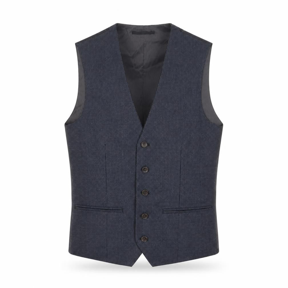 NEXT Mens Blue Plaid Polyester Jacket Suit Waistcoat Size S Regular
