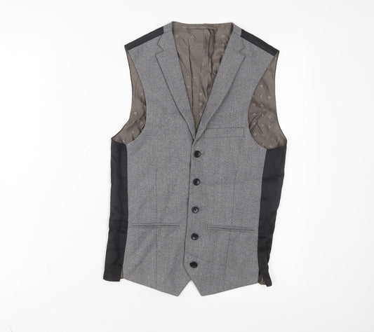 NEXT Mens Grey Polyester Jacket Suit Waistcoat Size S Regular