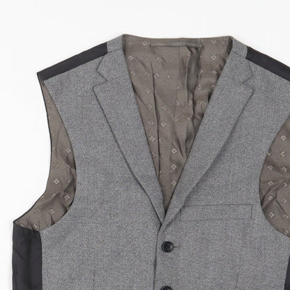 Next Mens Grey Polyester Jacket Suit Waistcoat Size S Regular