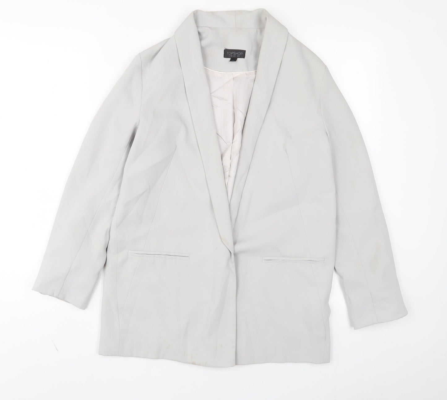 Topshop Womens Grey Jacket Blazer Size 8 Button