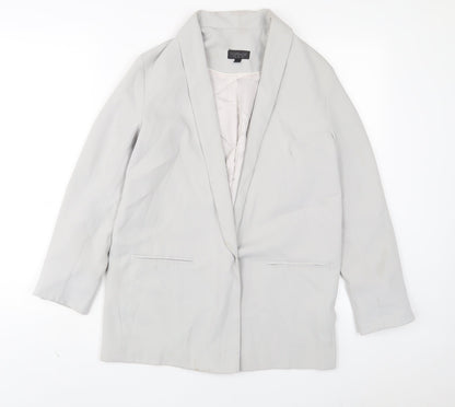 Topshop Womens Grey Jacket Blazer Size 8 Button