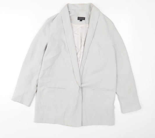 Topshop Womens Grey Jacket Blazer Size 8 Button