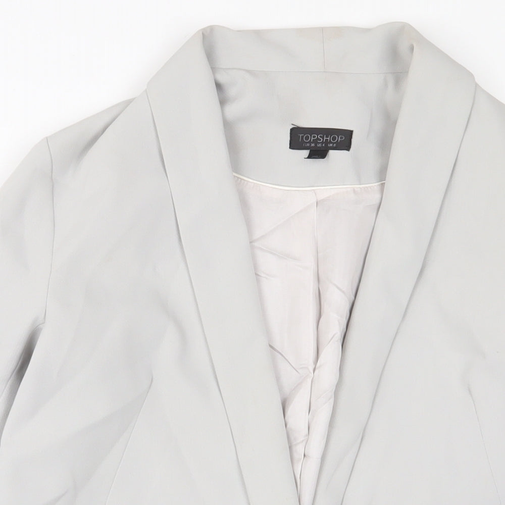 Topshop Womens Grey Jacket Blazer Size 8 Button