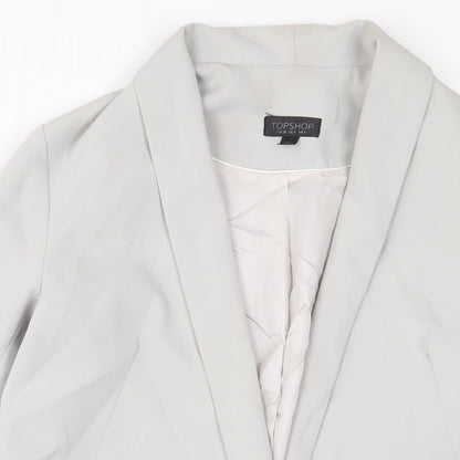 Topshop Womens Grey Jacket Blazer Size 8 Button