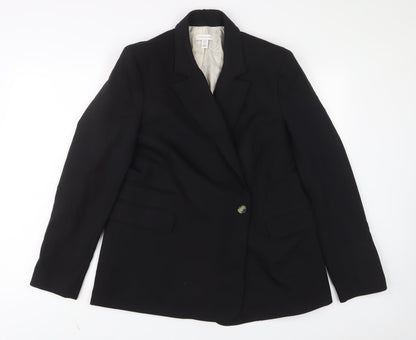 Topshop Womens Black Jacket Blazer Size 14 Button