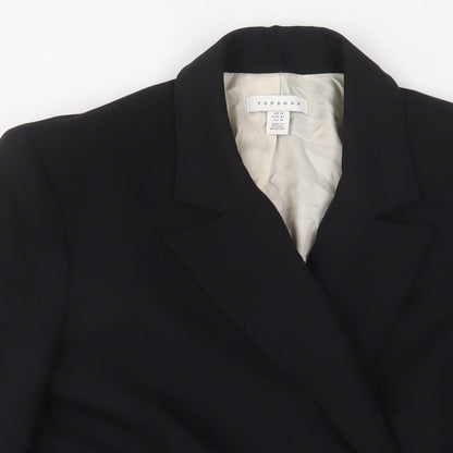 Topshop Womens Black Jacket Blazer Size 14 Button