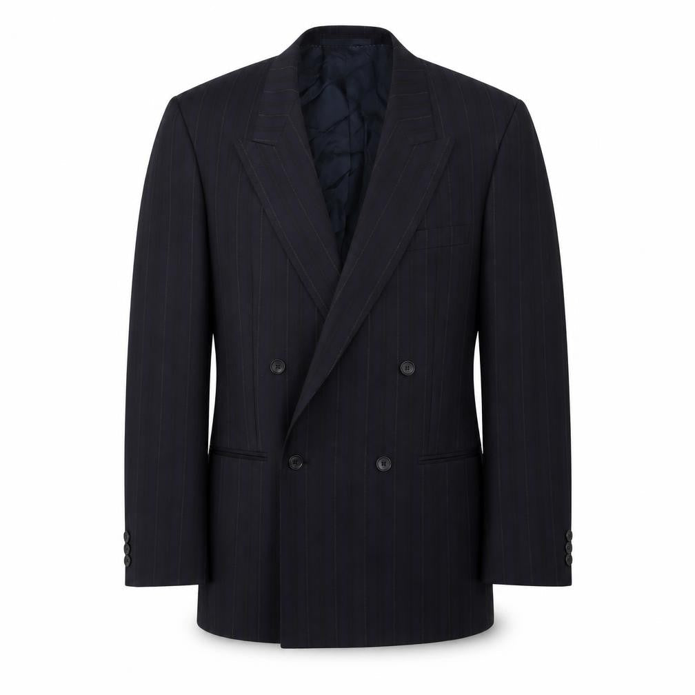 Van Girls Mens Blue Striped Wool Jacket Suit Jacket Size 42 Regular