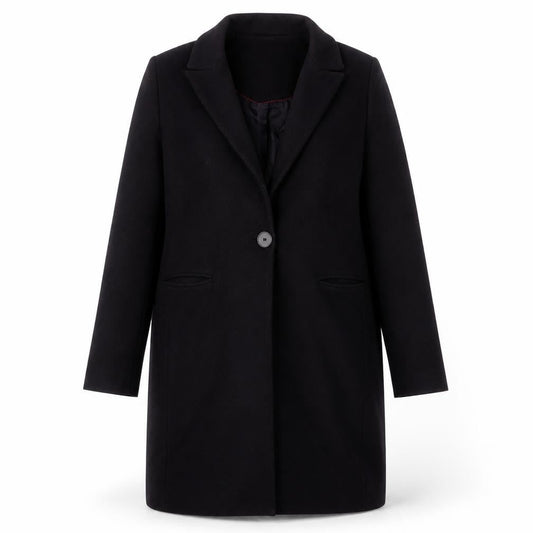 Zara Womens Black Overcoat Coat Size M Button