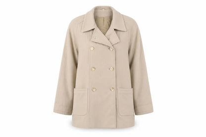Essentials Womens Beige Jacket Coat Size 4 Button