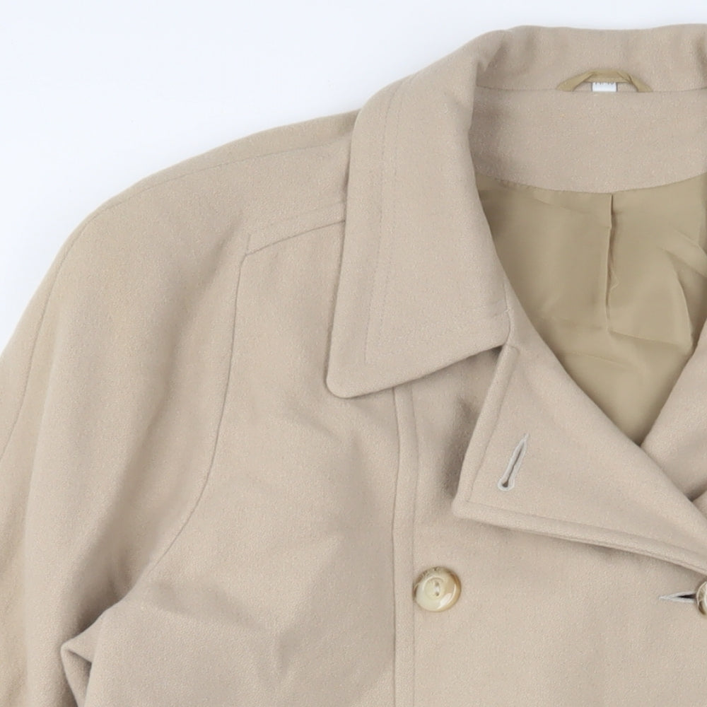 Essentials Womens Beige Jacket Coat Size 4 Button