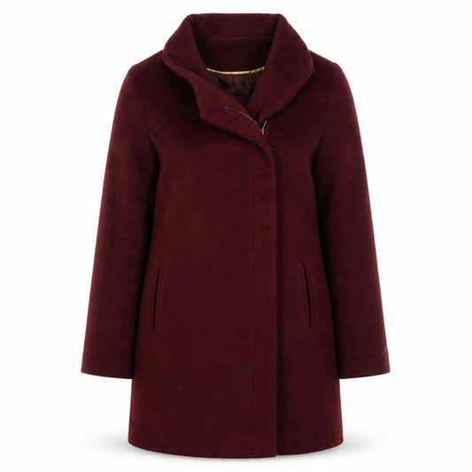 New Look Womens Red Overcoat Coat Size 12 Zip - Pockets