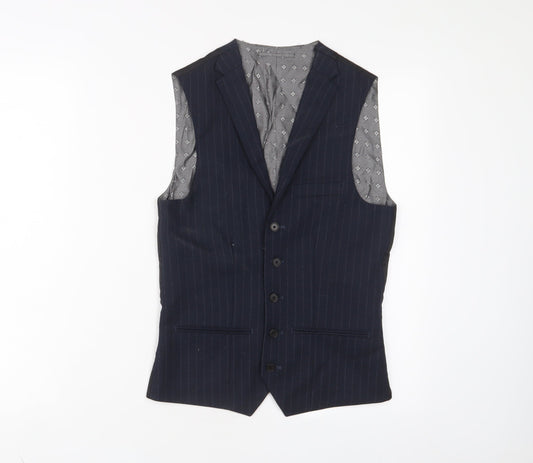 NEXT Mens Blue Wool Jacket Suit Waistcoat Size 34 Regular