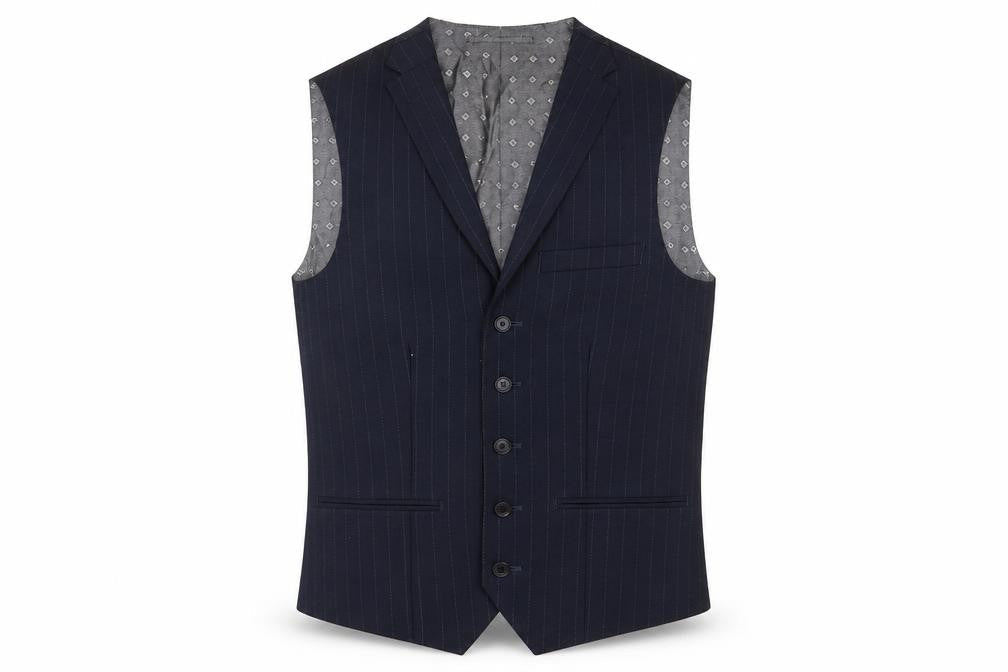 NEXT Mens Blue Wool Jacket Suit Waistcoat Size 34 Regular