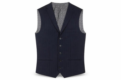 Next Mens Blue Wool Jacket Suit Waistcoat Size 34 Regular