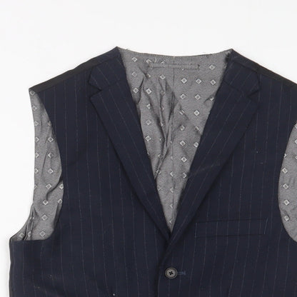 Next Mens Blue Wool Jacket Suit Waistcoat Size 34 Regular