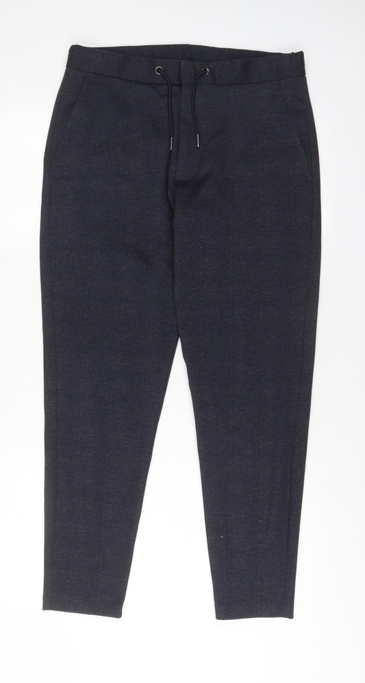 celio* Womens Blue Polyester Trousers Size S L30 in Regular Hook & Eye
